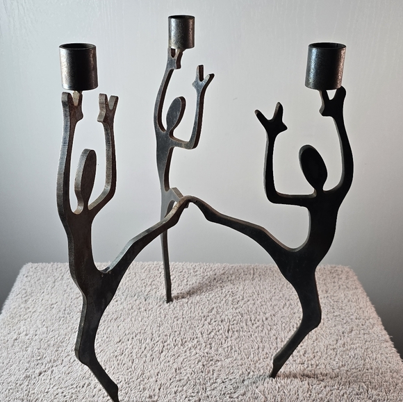 Vintage Steel Candelabra Attributed to John R Keyser Ballerini Series - Picture 6 of 11